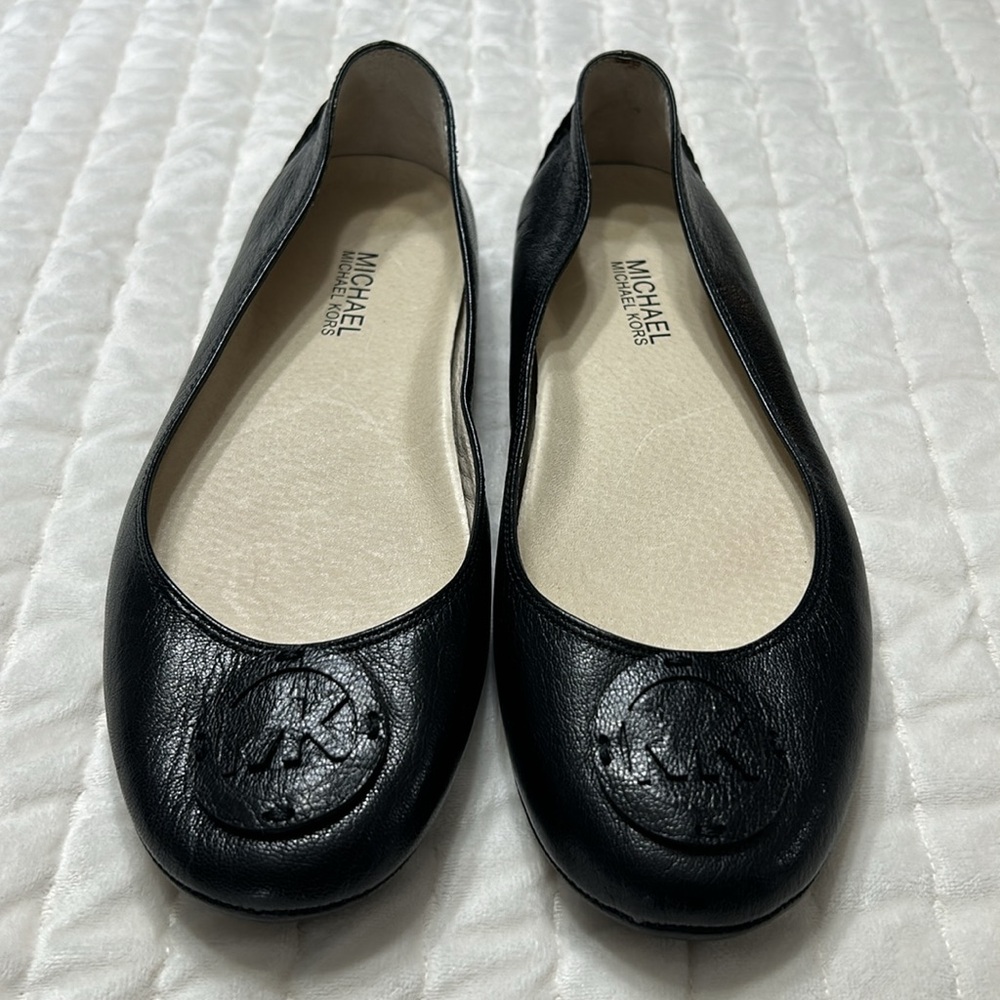 MICHAEL Michael Kors Ballet Flats Size 9M Black Leather NWOT - Picture 3 of 6